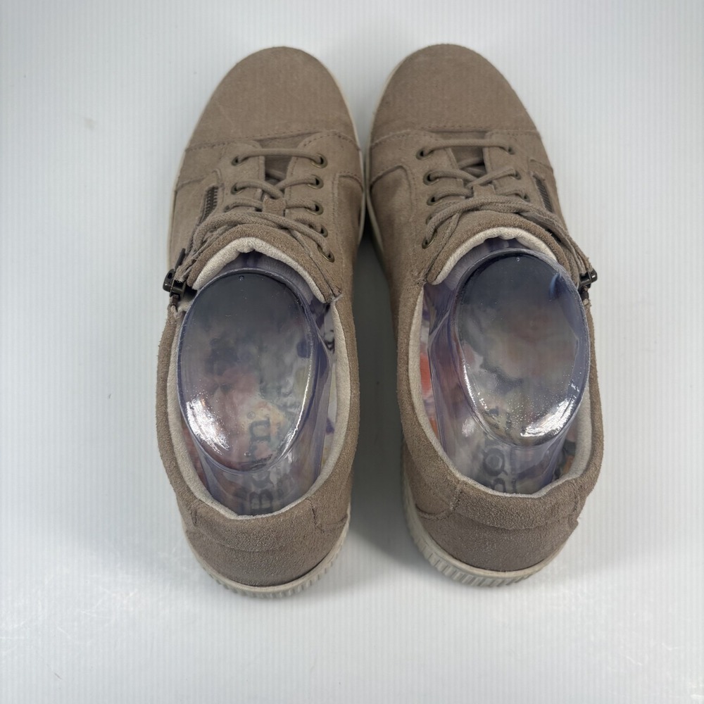 Born Tamara Women's US 10M Taupe Suede Low-Top Casual Sneakers Lace-Up Side Zip - Picture 8 of 16